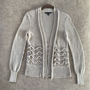 BANANA REPUBLIC Grey Scallop Detail Cardigan S